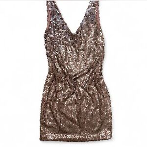 Symphony Mauve Sequin Mini Dress Small | Party Glam Sparkle